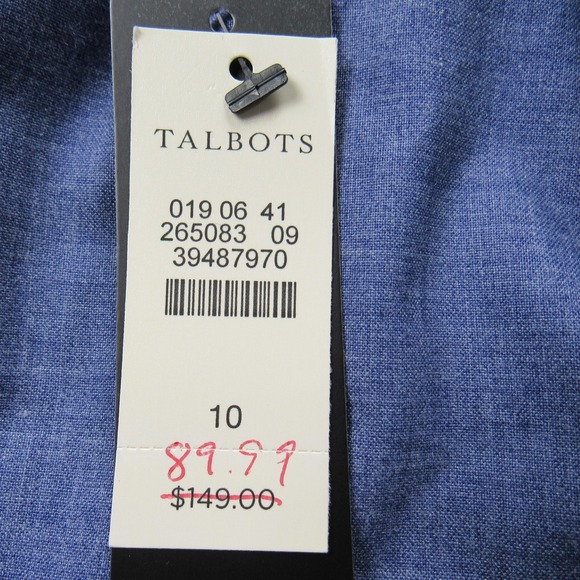 Talbots Blazer Womens 10 Blue Patchwork‎ Madras Plaid Cotton Two Button Lined - Picture 5 of 16